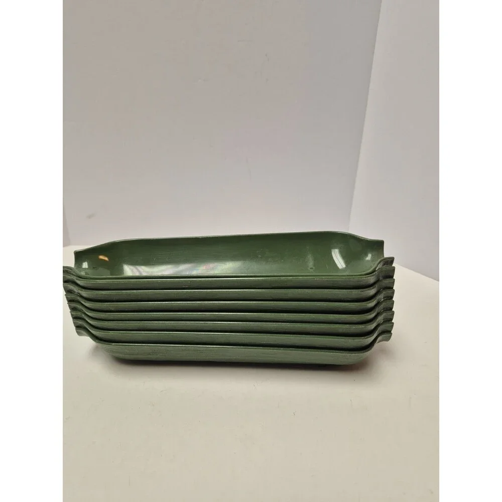 Vintage Corn on the cob Trays Green 8 pcs